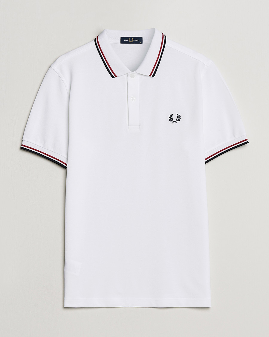 Homme | Polos | Fred Perry | Twin Tipped Polo Shirt White