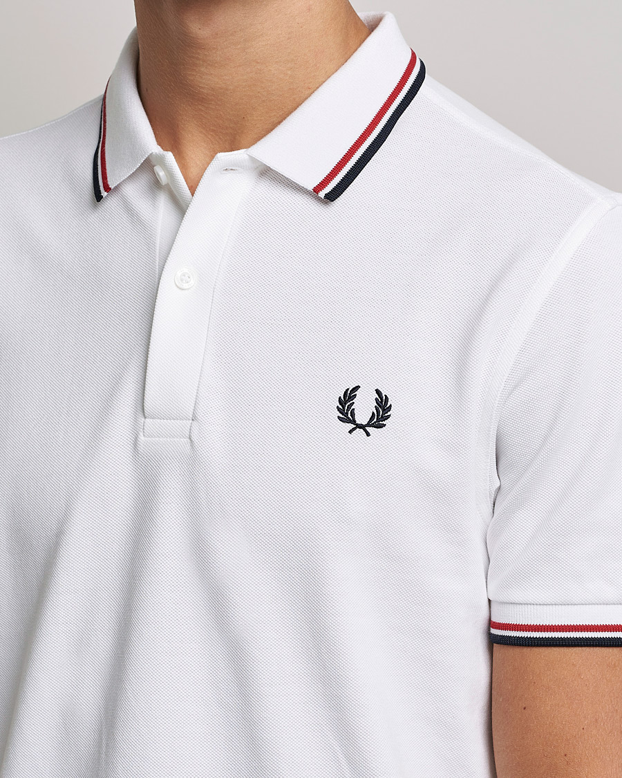 Homme | Polos | Fred Perry | Twin Tipped Polo Shirt White