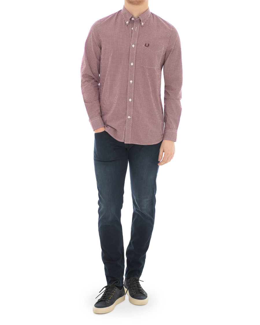 Homme | Chemises | Fred Perry | Classic Fit Gingham Shirt Mahogany