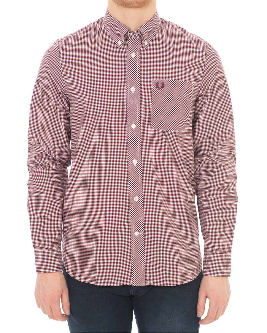 Homme | Chemises | Fred Perry | Classic Fit Gingham Shirt Mahogany