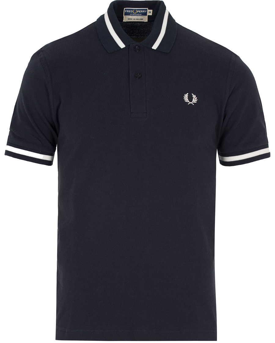 Homme | Polos | Fred Perry Reissues | Made in England Single Tip Polo Navy/Snow