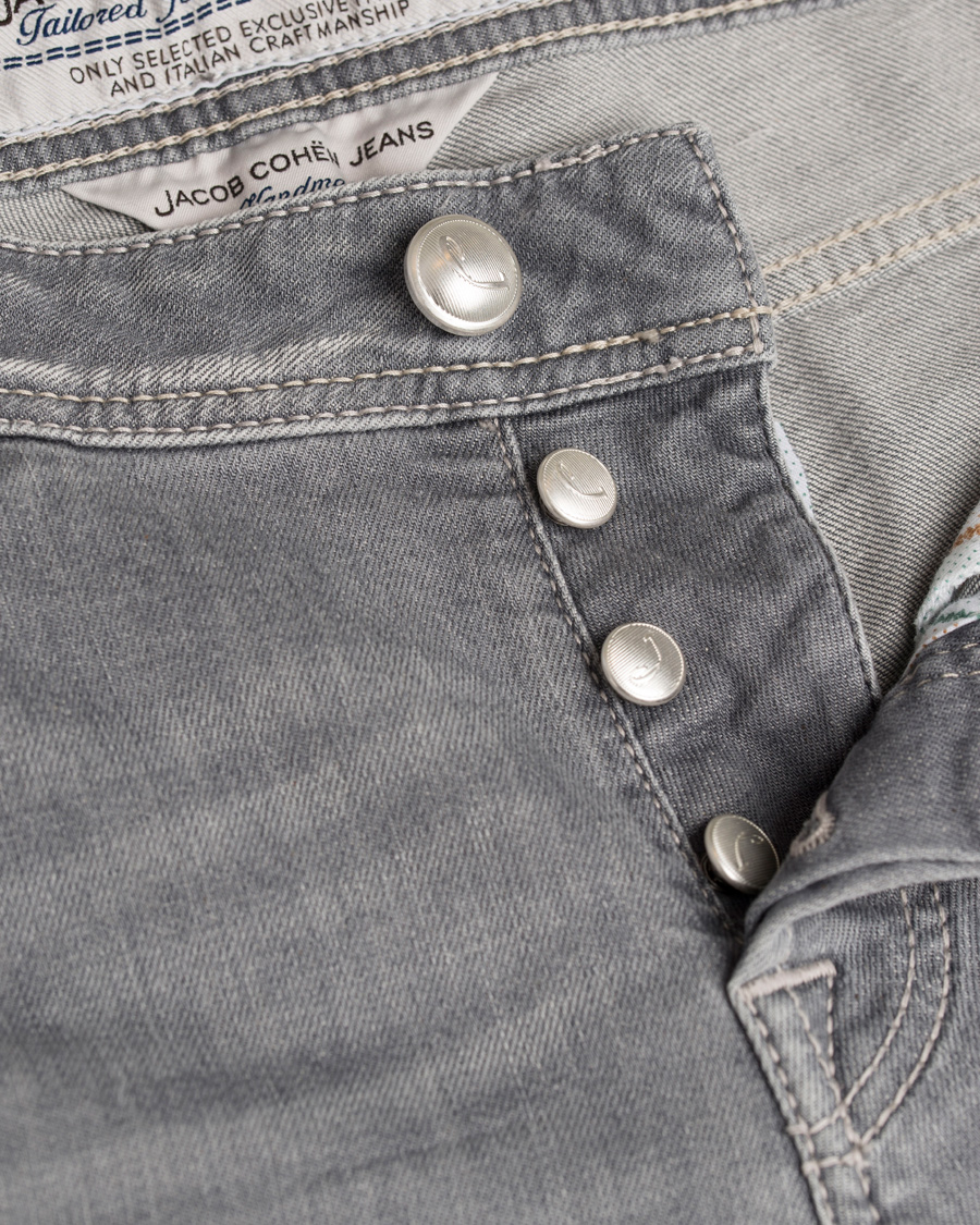 Homme | Jeans | Jacob Cohën | 622 Washed Slim Jeans Light Grey