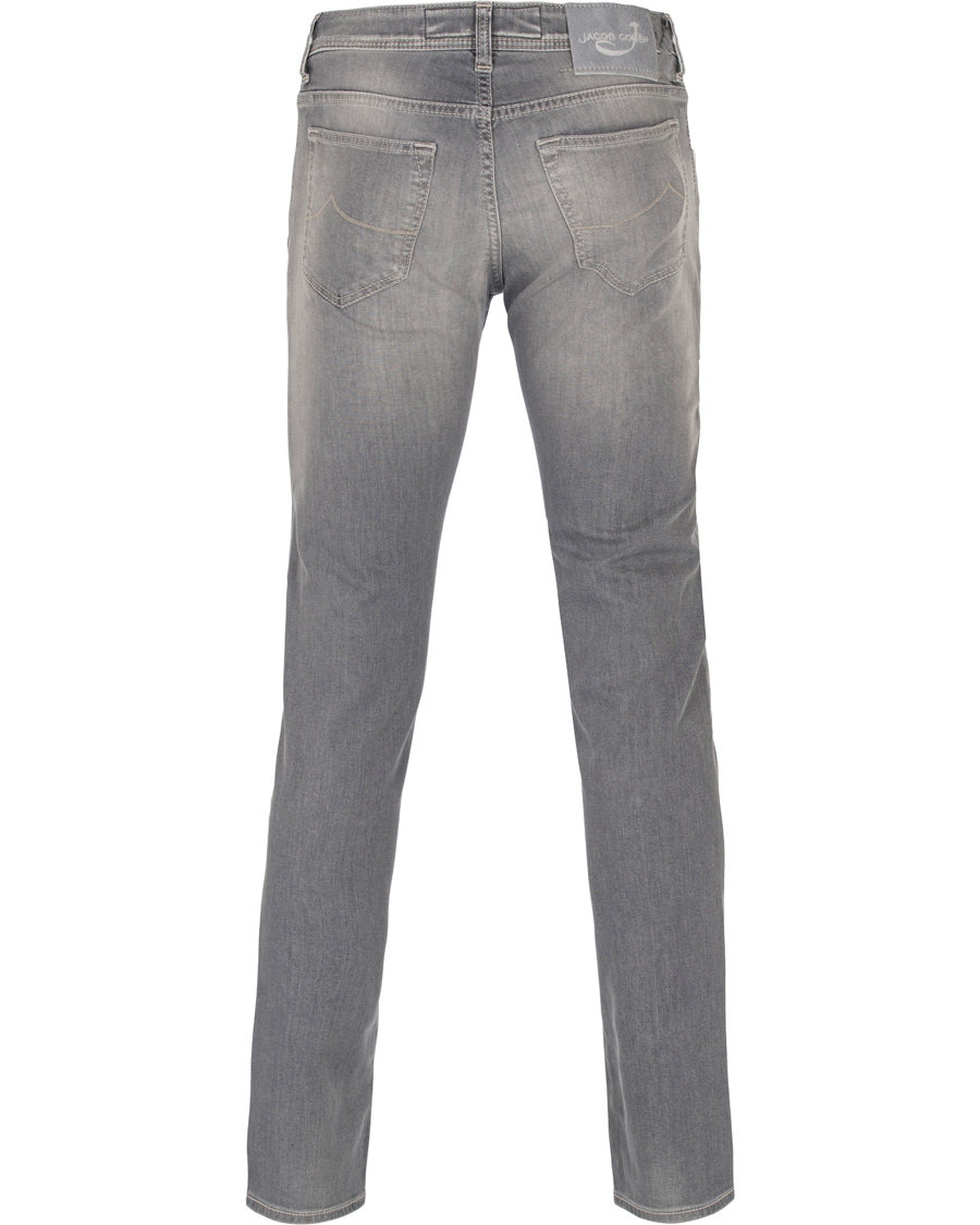 Homme | Jeans | Jacob Cohën | 622 Washed Slim Jeans Light Grey