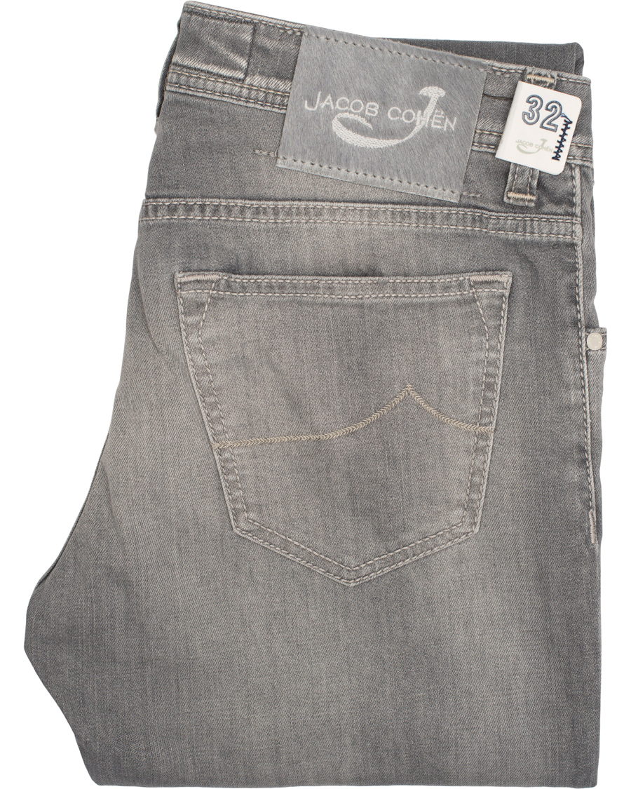 Homme | Jeans | Jacob Cohën | 622 Washed Slim Jeans Light Grey