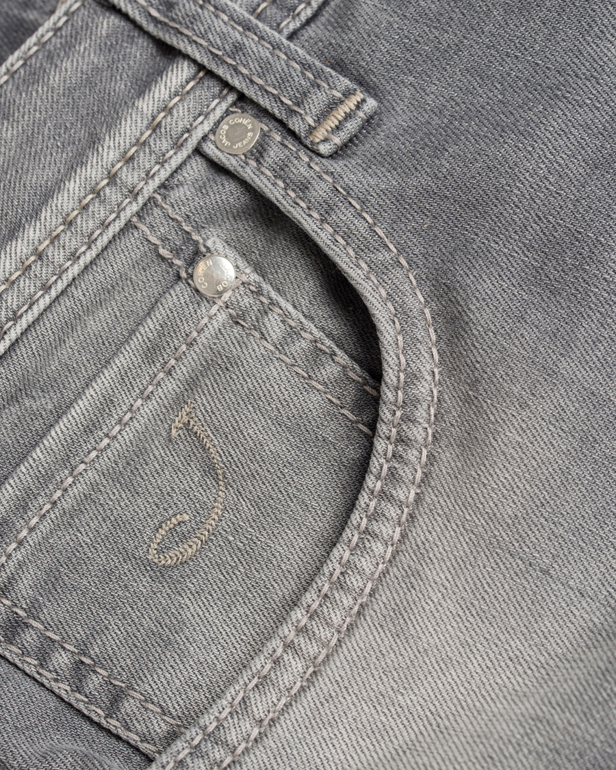 Homme | Jeans | Jacob Cohën | 622 Washed Slim Jeans Light Grey