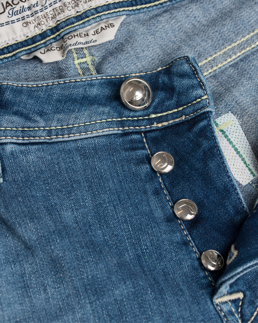 Homme | Jeans | Jacob Cohën | 622 Washed Slim Jeans Light Blue
