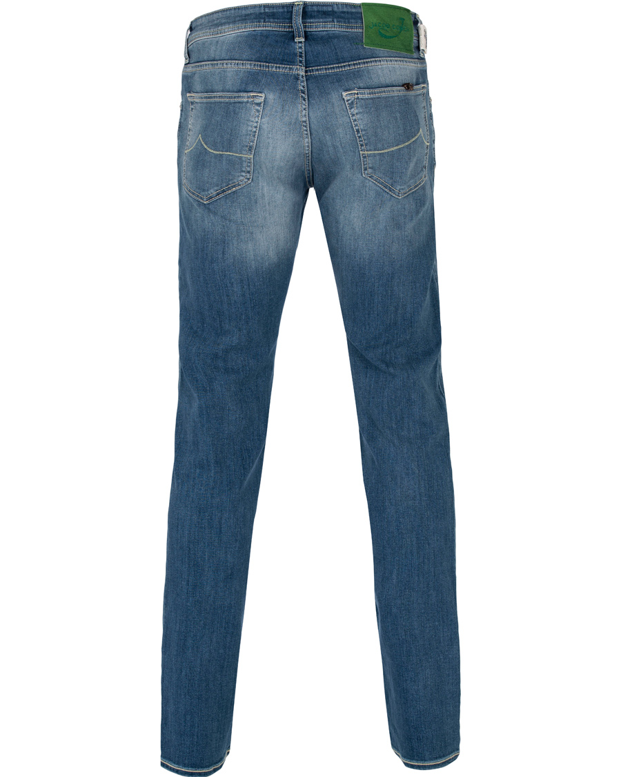 Homme | Jeans | Jacob Cohën | 622 Washed Slim Jeans Light Blue
