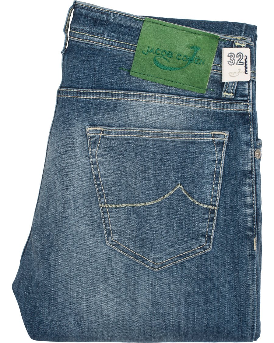Homme | Jeans | Jacob Cohën | 622 Washed Slim Jeans Light Blue