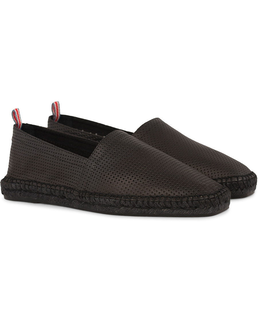 Homme | Castañer Pablo Perforated Nappa Leather Espadrilles Negro | Castañer | Pablo Perforated Nappa Leather Espadrilles Negro