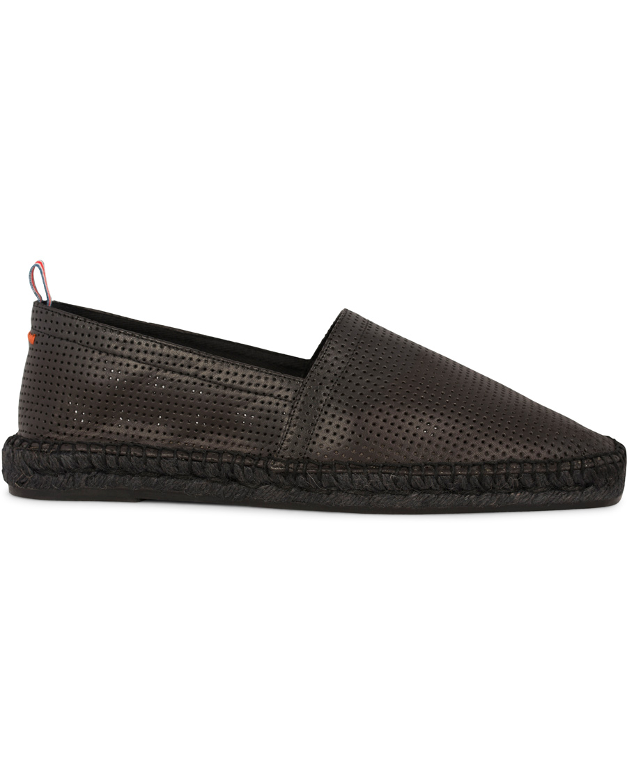 Homme | Castañer Pablo Perforated Nappa Leather Espadrilles Negro | Castañer | Pablo Perforated Nappa Leather Espadrilles Negro