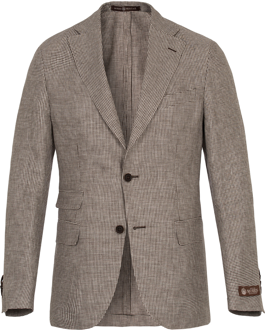 Heren | Blazers | Morris Heritage | Keith Minicheck Linen Blazer Brown