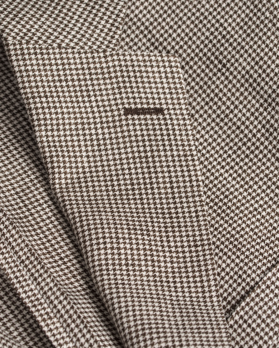 Heren | Blazers | Morris Heritage | Keith Minicheck Linen Blazer Brown