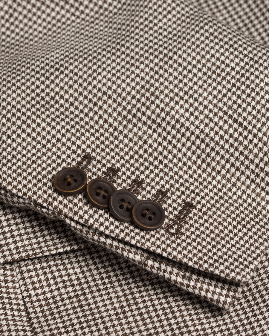 Heren | Blazers | Morris Heritage | Keith Minicheck Linen Blazer Brown