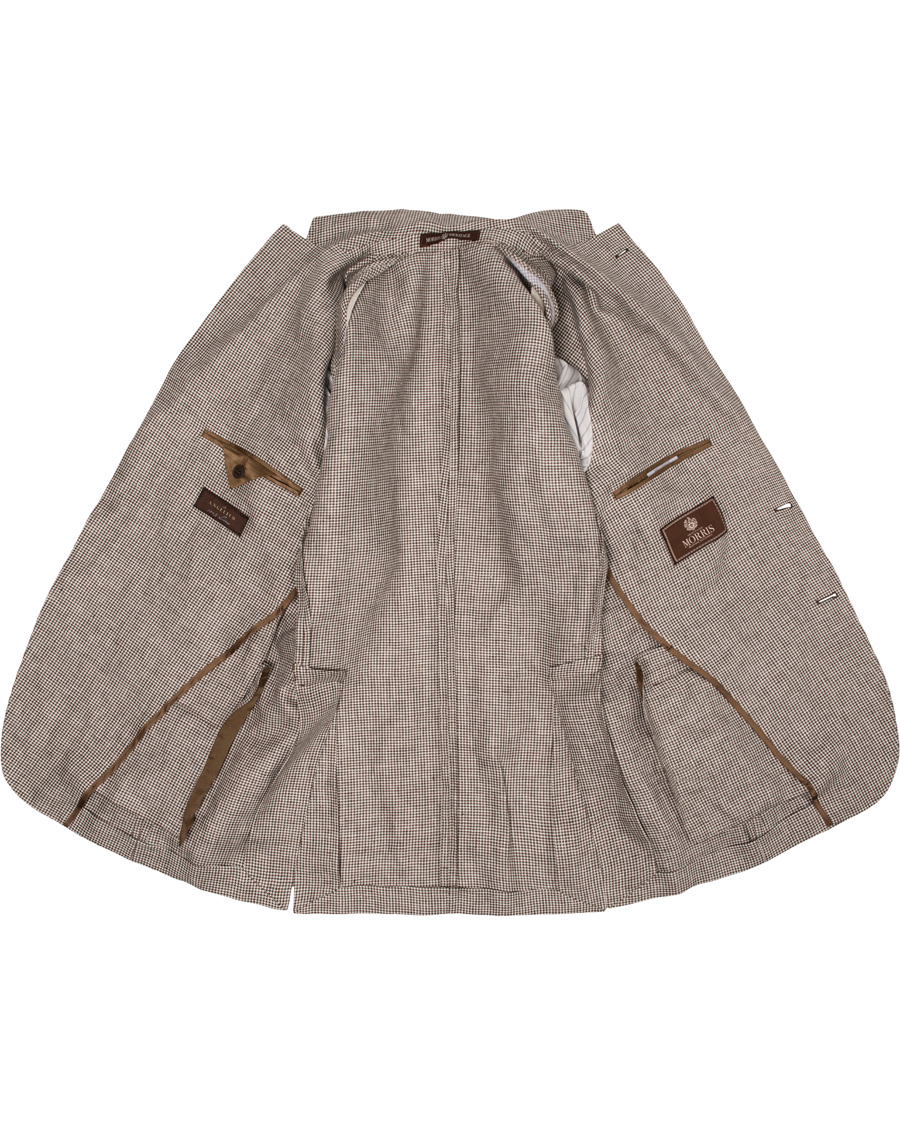 Heren | Blazers | Morris Heritage | Keith Minicheck Linen Blazer Brown
