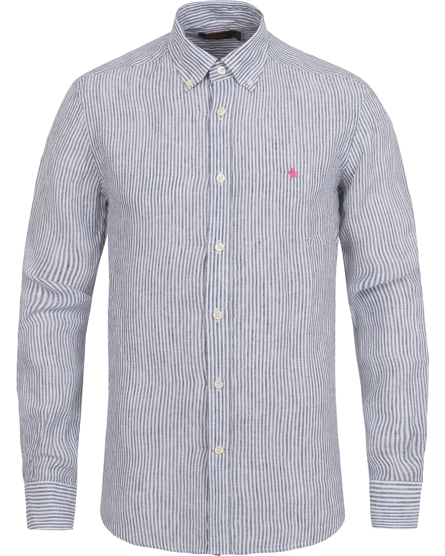 Homme | Chemises | Morris | Douglas Striped Linen Shirt Navy