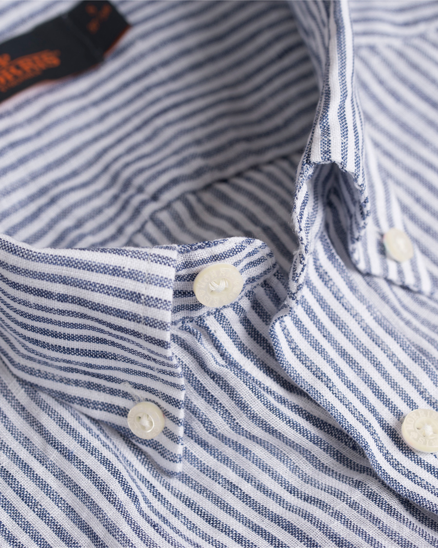 Homme | Chemises | Morris | Douglas Striped Linen Shirt Navy