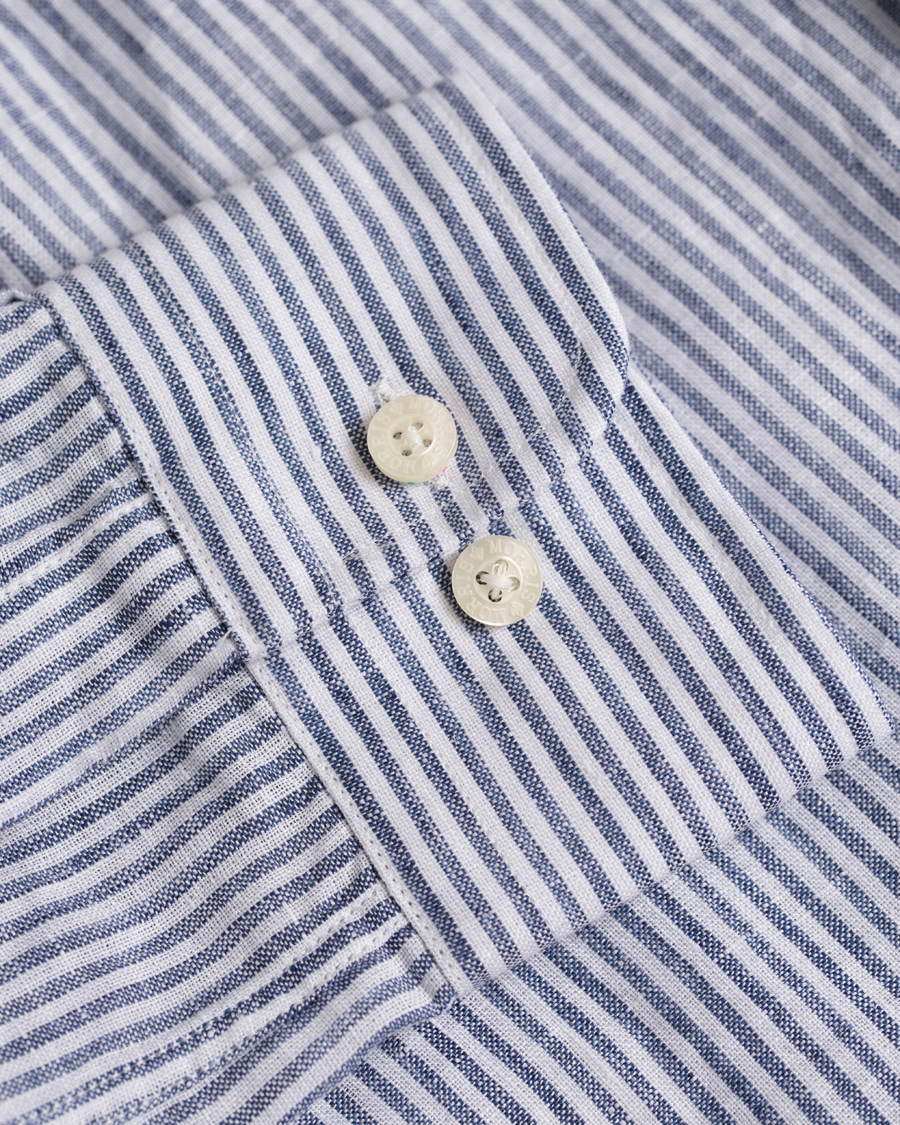 Homme | Chemises | Morris | Douglas Striped Linen Shirt Navy