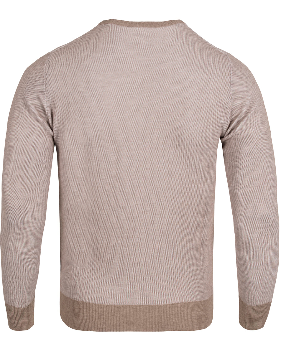Homme | Pulls Et Tricots | Gran Sasso | Fresh Cotton Structure Crew Neck Beige