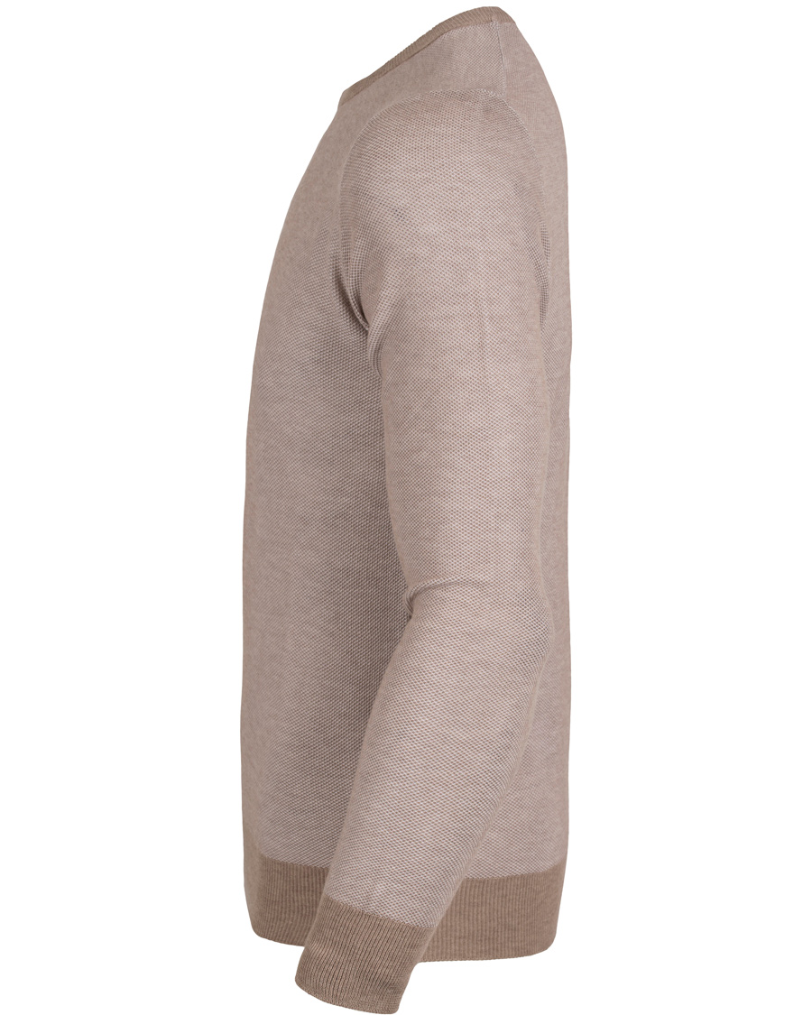 Homme | Pulls Et Tricots | Gran Sasso | Fresh Cotton Structure Crew Neck Beige