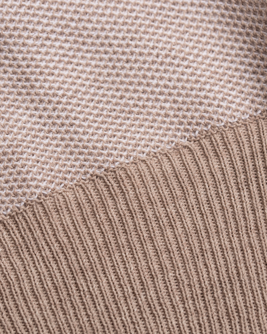 Homme | Pulls Et Tricots | Gran Sasso | Fresh Cotton Structure Crew Neck Beige
