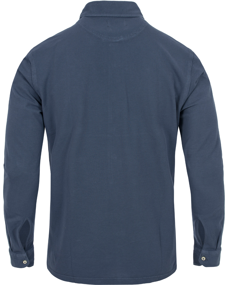 Homme | Chemises | Gran Sasso | Washed Knitted Oxford Shirt Blue