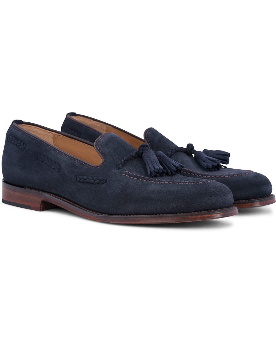 Homme | Loake 1880 MTO Temple Loafer Navy Suede | Loake 1880 | MTO Temple Loafer Navy Suede