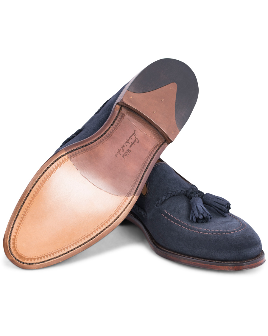 Homme | Loake 1880 MTO Temple Loafer Navy Suede | Loake 1880 | MTO Temple Loafer Navy Suede