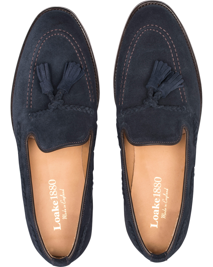 Homme | Loake 1880 MTO Temple Loafer Navy Suede | Loake 1880 | MTO Temple Loafer Navy Suede