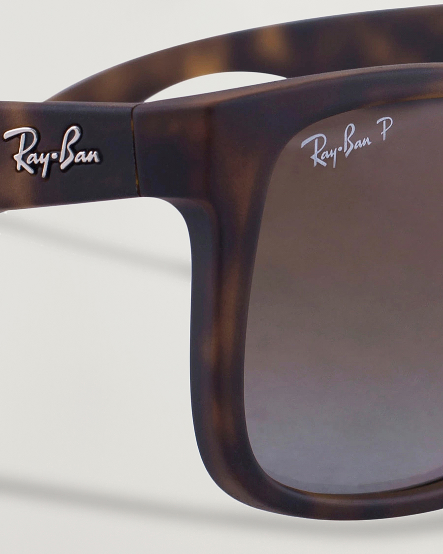 Heren | Zonnebrillen | Ray-Ban | 0RB4165 Justin Polarized Wayfarer Sunglasses Havana/Brown