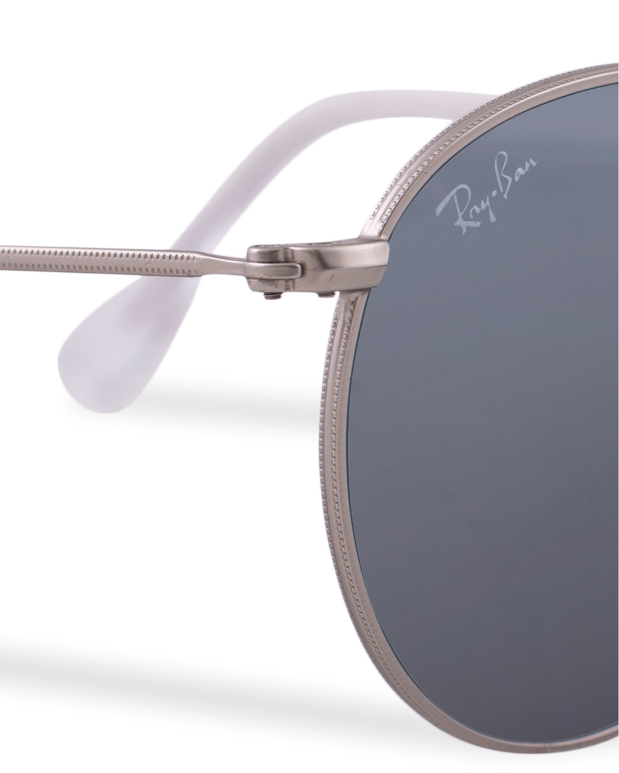 Homme | Ray-Ban 0RB3447 Round Sunglasses Matte Silver/Silver Mirror | Ray-Ban | 0RB3447 Round Sunglasses Matte Silver/Silver Mirror