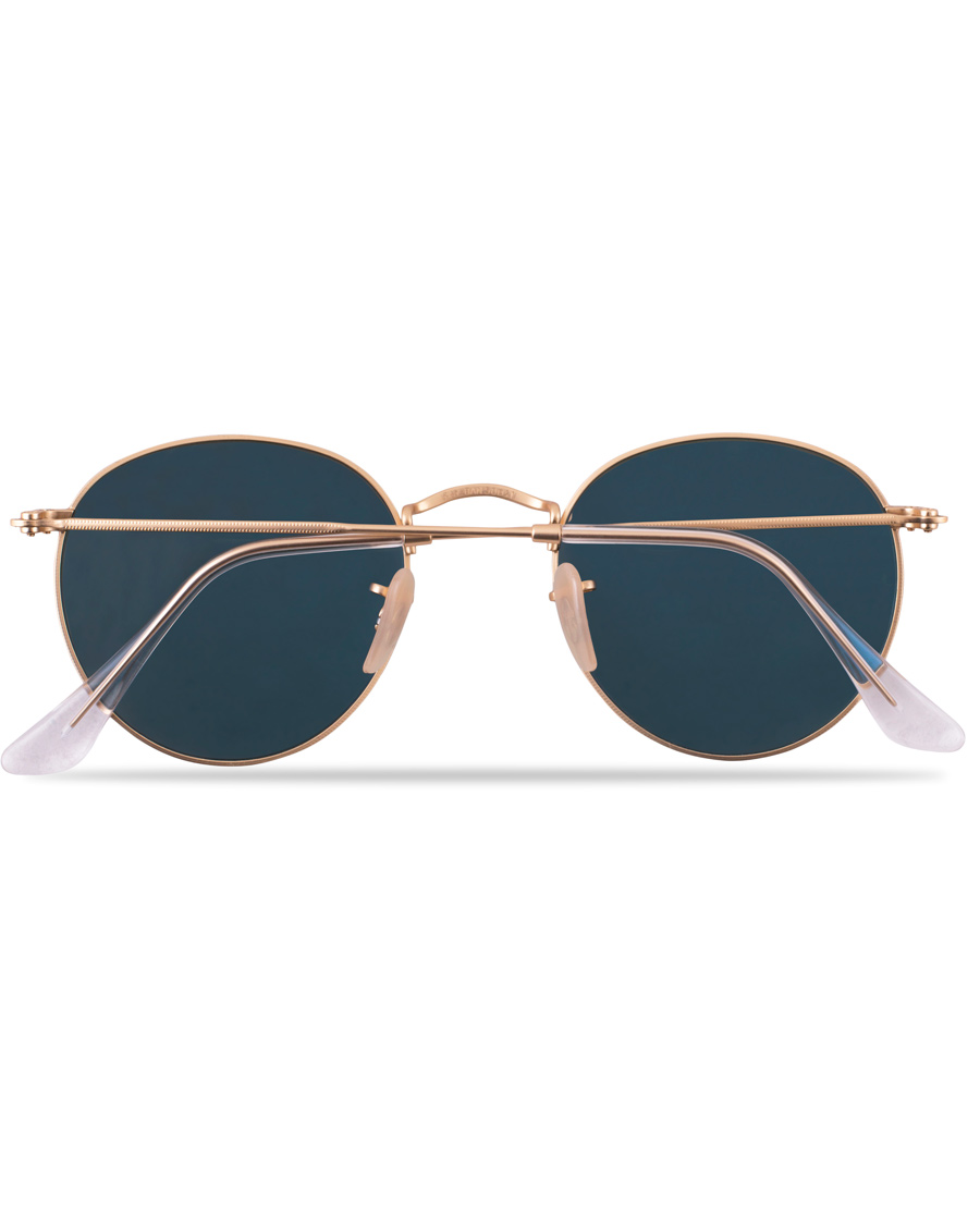 Homme | Ray-Ban 0RB3447 Polarized Round Sunglasses Matte Gold/Blue Mirror | Ray-Ban | 0RB3447 Polarized Round Sunglasses Matte Gold/Blue Mirror