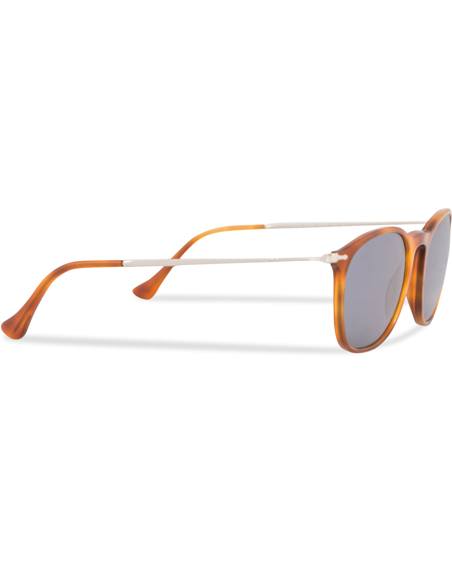 Homme | Persol 0PO3124S Round Sunglasses Light Havana/Silver Mirror | Persol | 0PO3124S Round Sunglasses Light Havana/Silver Mirror