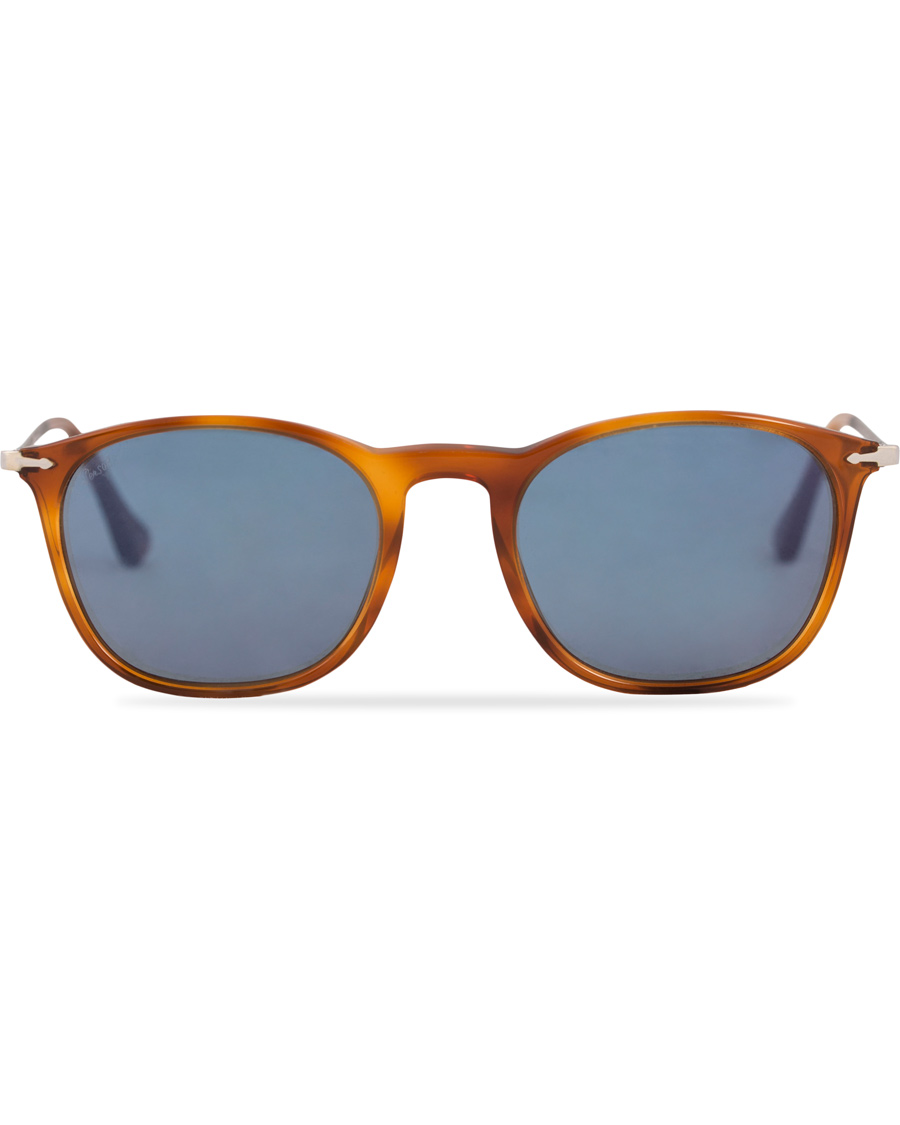 Homme | Persol 0PO3124S Round Sunglasses Light Havana/Silver Mirror | Persol | 0PO3124S Round Sunglasses Light Havana/Silver Mirror