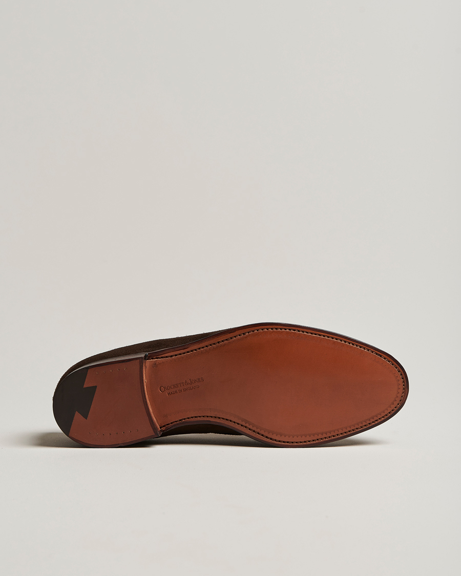 Heren | Instappers | Crockett & Jones | Cavendish Tassel Loafer Dark Brown Suede
