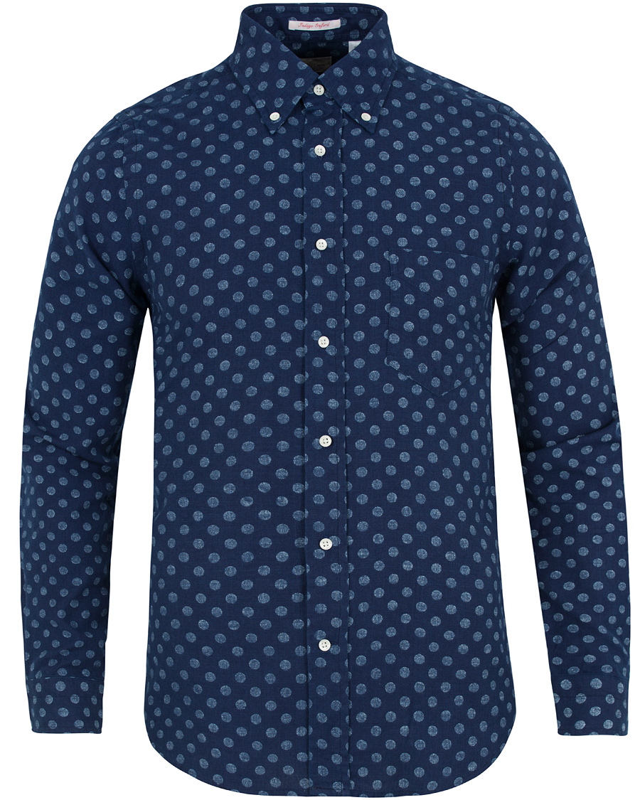 Homme | Chemises | GANT Rugger | Oxford Polka Dot Hugger Fit Shirt Dark Indigo