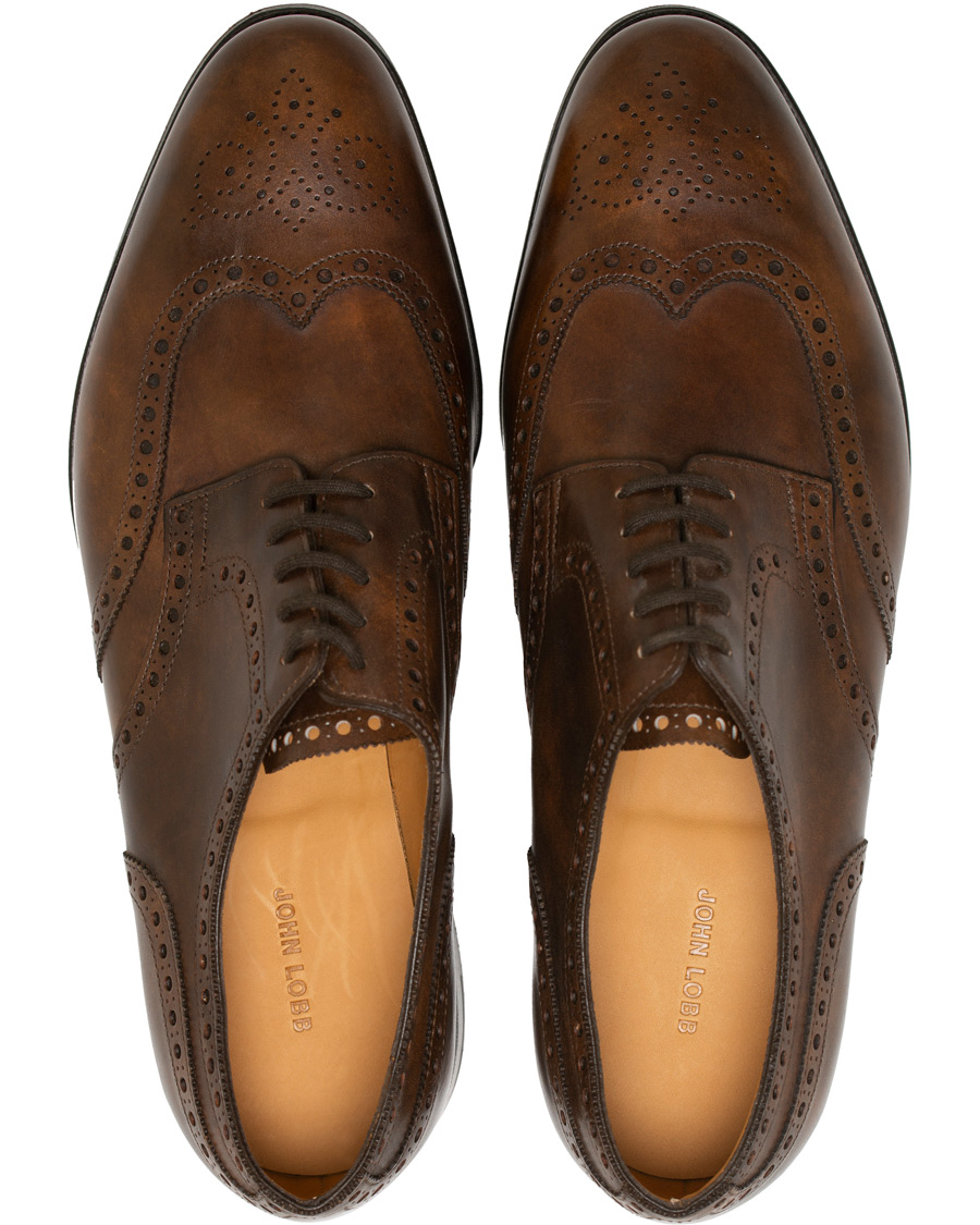 Homme | John Lobb Hayle Brogue Derby Parisian Brown Museum Calf | John Lobb | Hayle Brogue Derby Parisian Brown Museum Calf