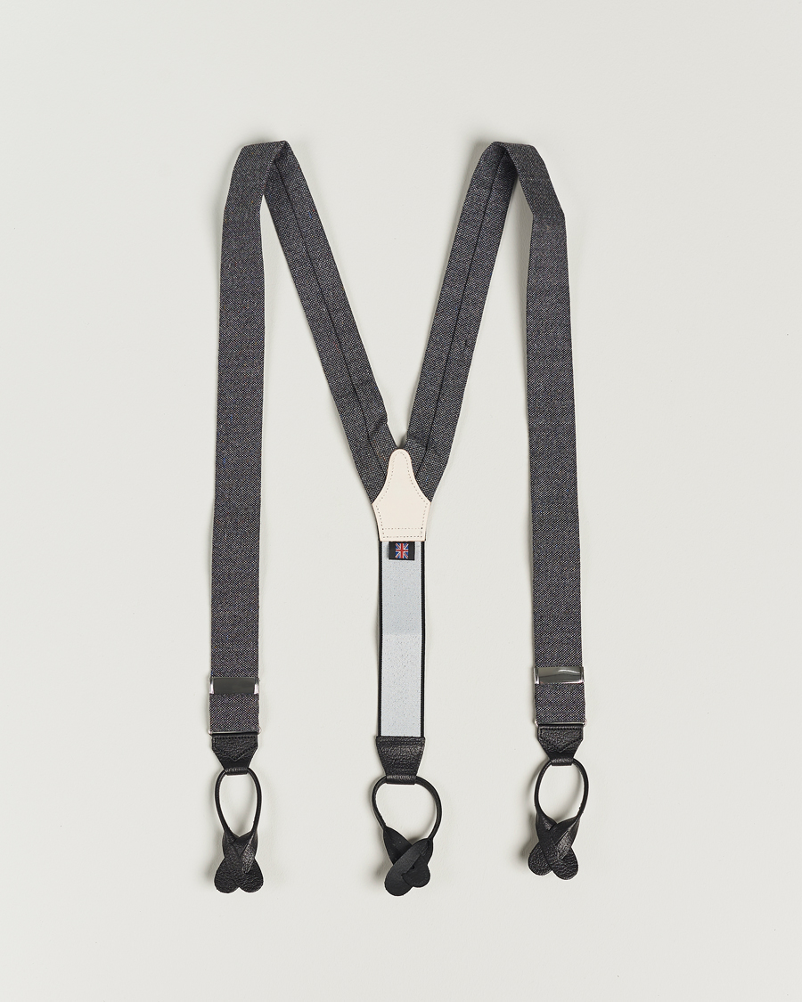 Heren | Bretels | Albert Thurston | Donegal Tweed Braces 40mm Dark Grey