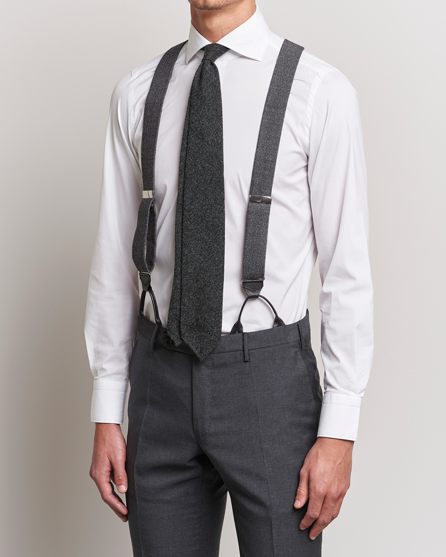 Heren | Bretels | Albert Thurston | Donegal Tweed Braces 40mm Dark Grey