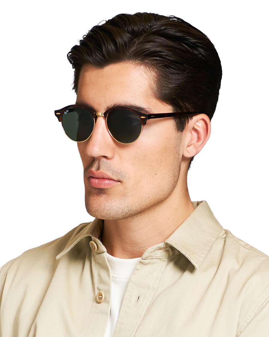 Homme | Ray-Ban 0RB4246 Clubround Sunglasses Red Havana/Green | Ray-Ban | 0RB4246 Clubround Sunglasses Red Havana/Green