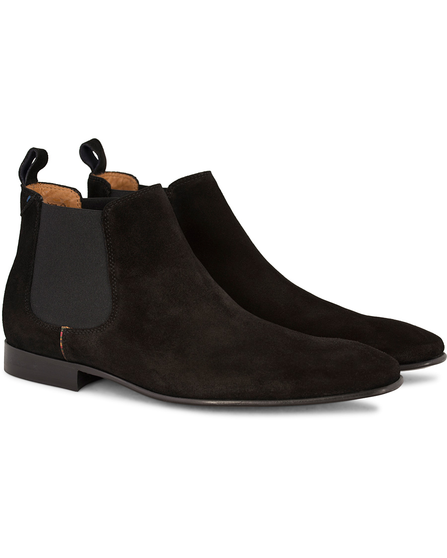 Heren | PS Paul Smith Falconer Chelsea Boot Black Suede | PS Paul Smith | Falconer Chelsea Boot Black Suede