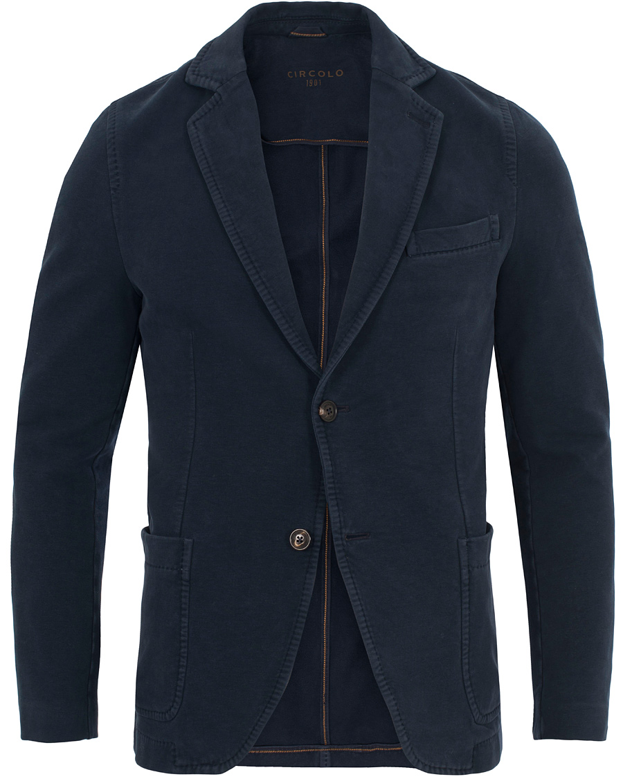 Heren | Blazers | Circolo 1901 | Jersey Patch Pocket Blazer Blue Navy