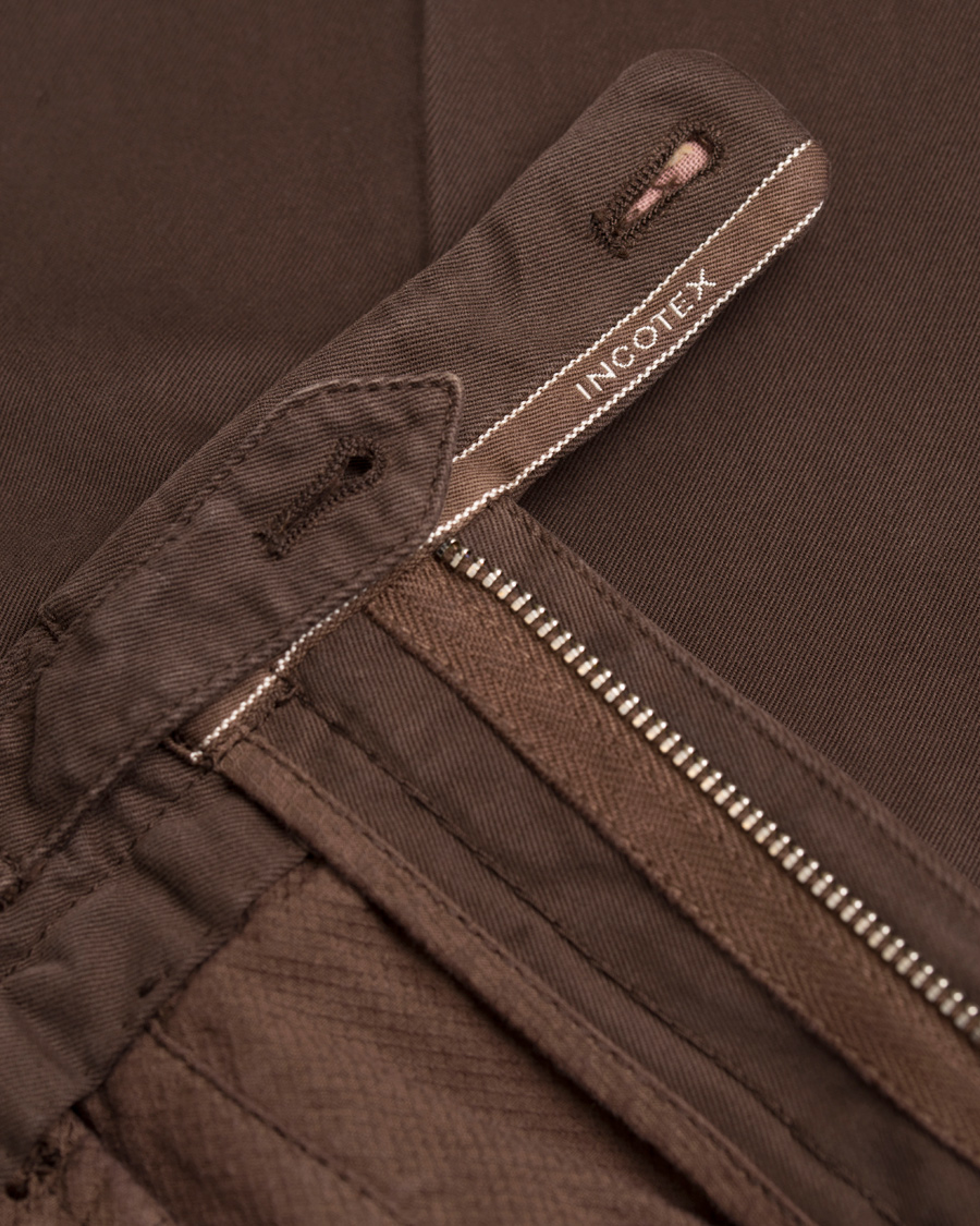 Homme | Pantalons | Incotex | Slim Fit Comfort Chino Brown