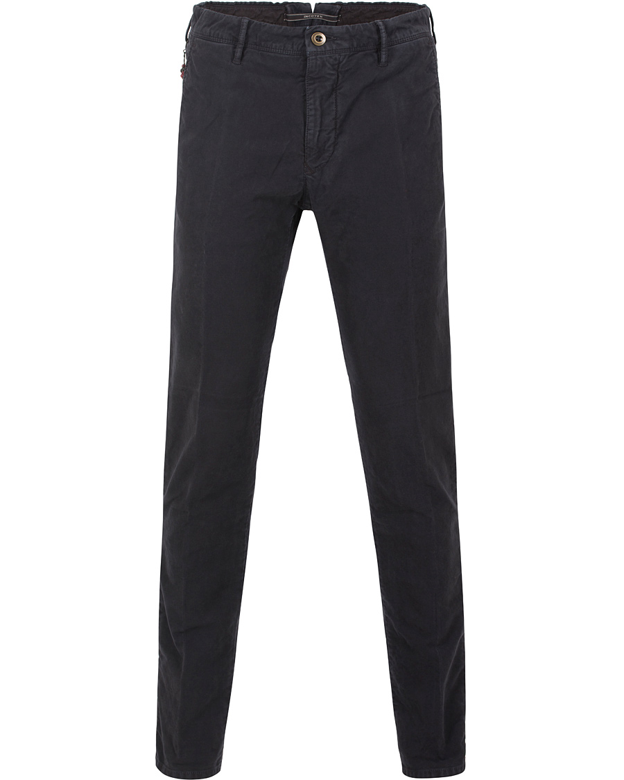 Heren | Broeken | Incotex | Slim Fit Garment Dyed Washed Chino Navy