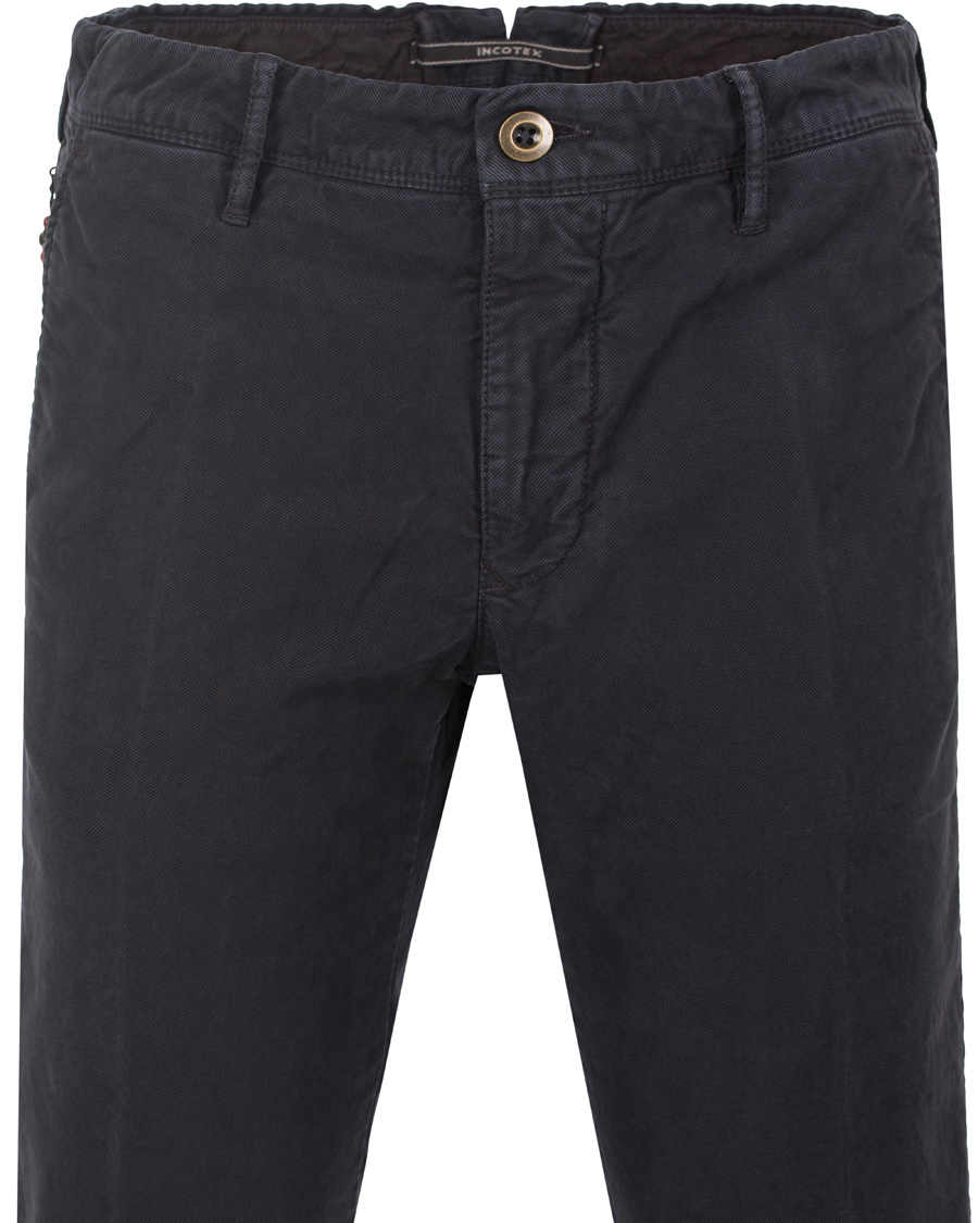 Heren | Broeken | Incotex | Slim Fit Garment Dyed Washed Chino Navy