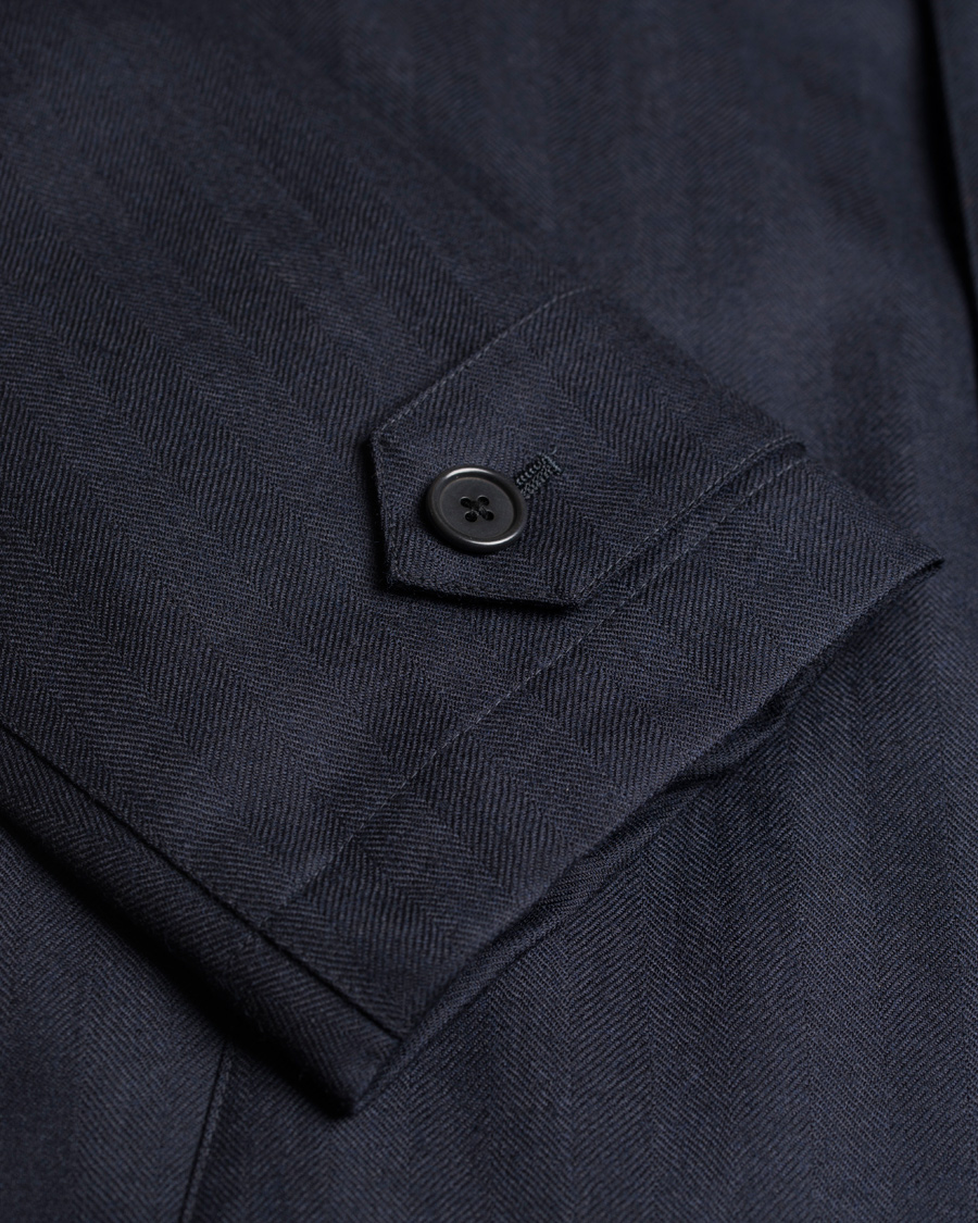 Homme | Manteaux Et Vestes | Aspesi | Herringbone Wool Coat Dark Navy