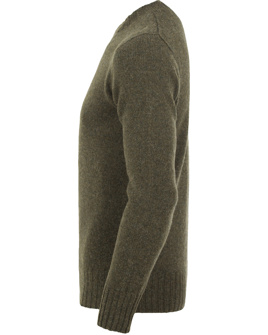 Homme | Pulls Et Tricots | Aspesi | Crew Neck Shetland Knit Moss Green