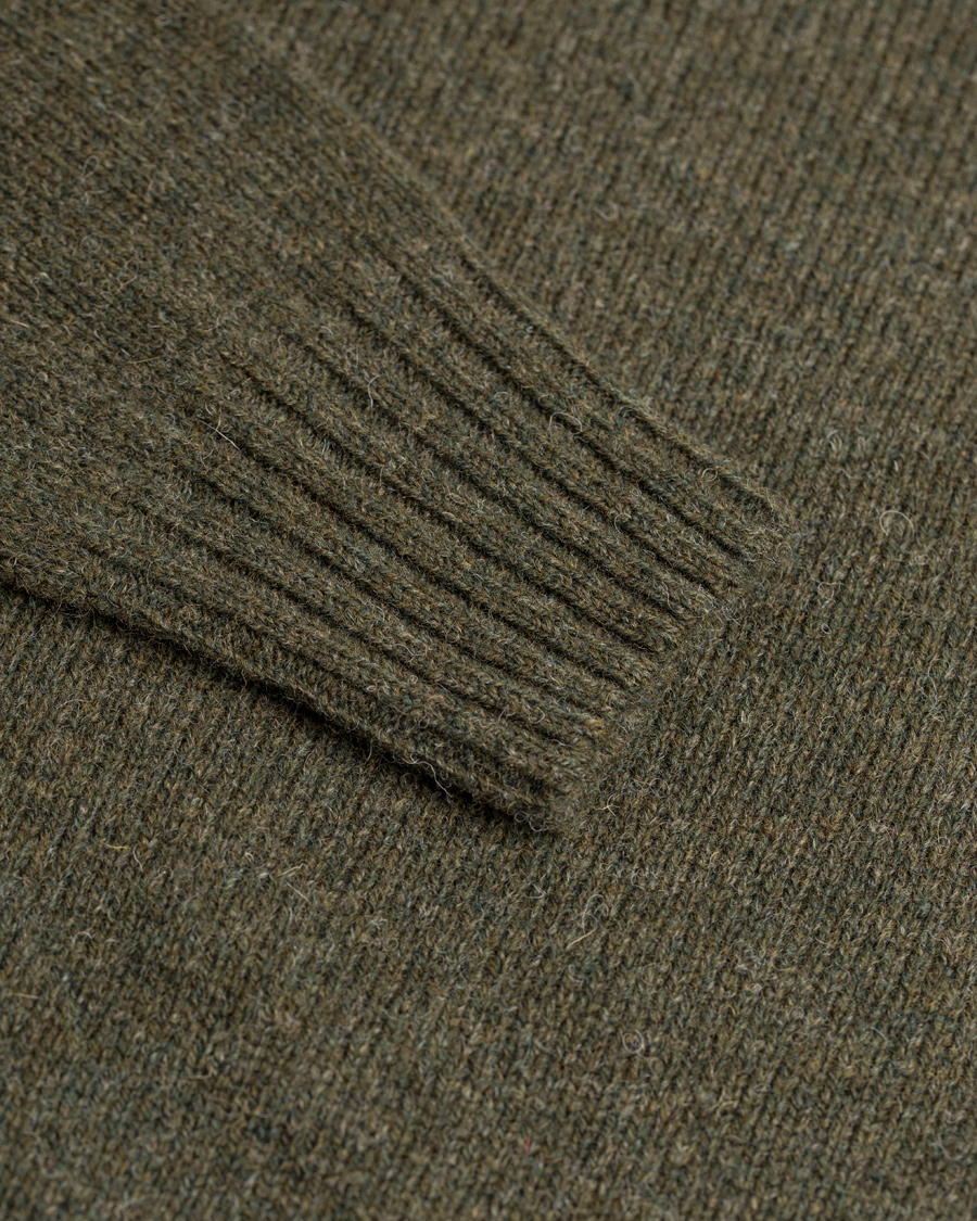 Homme | Pulls Et Tricots | Aspesi | Crew Neck Shetland Knit Moss Green