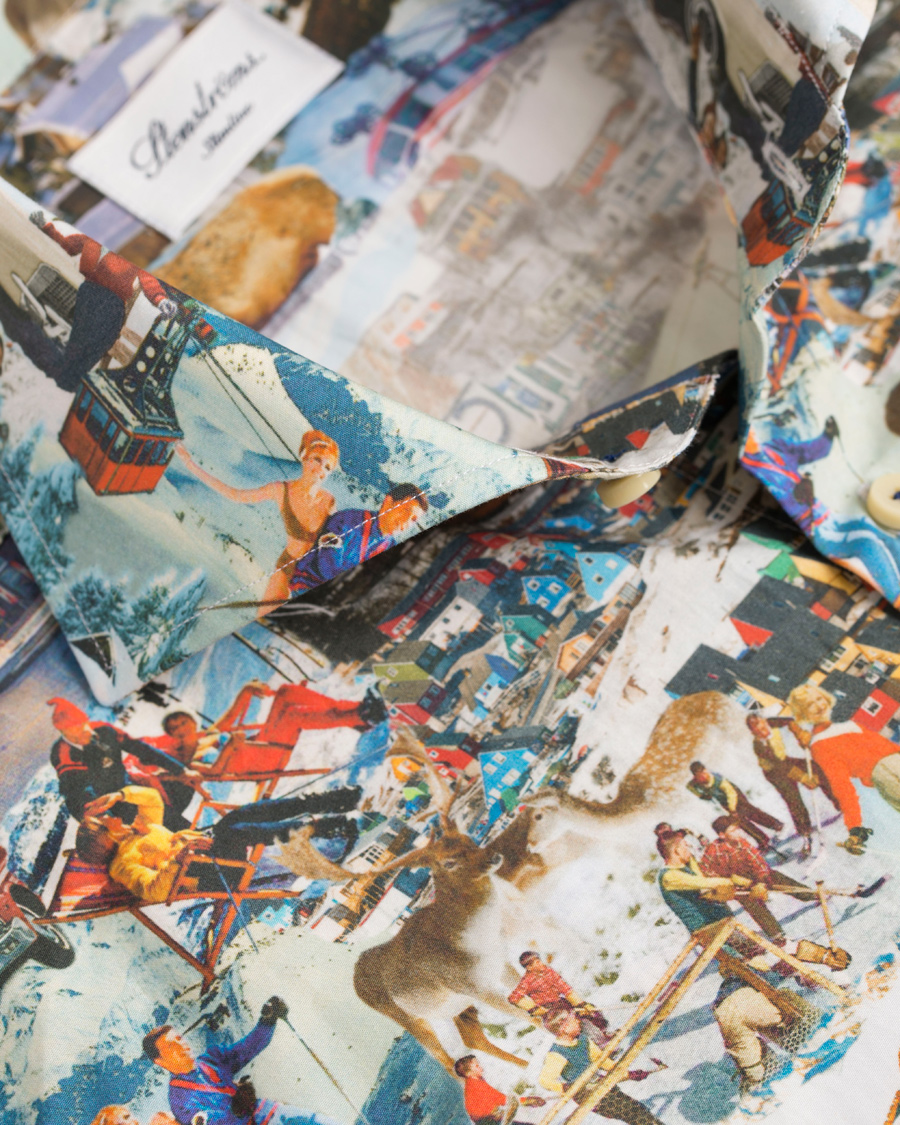 Homme | Chemises | Stenströms | Slimline Ski Print Shirt Multi