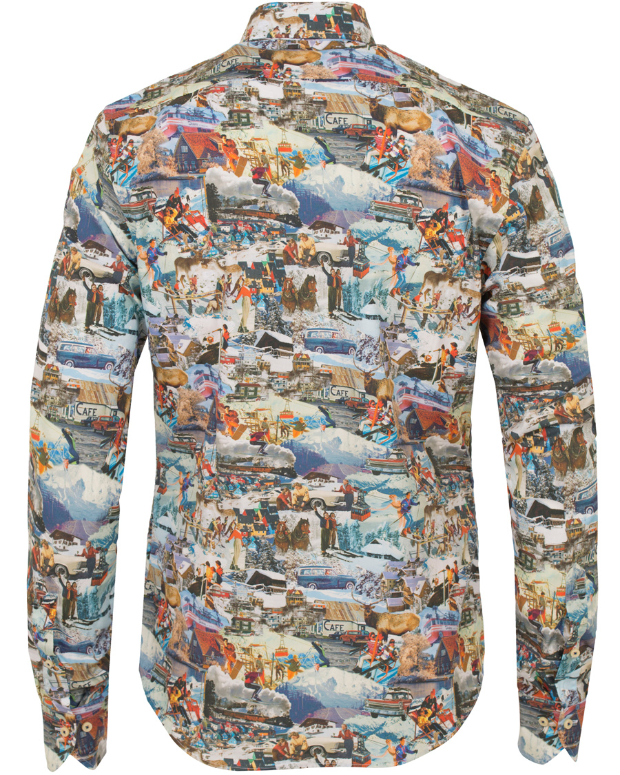 Homme | Chemises | Stenströms | Slimline Ski Print Shirt Multi