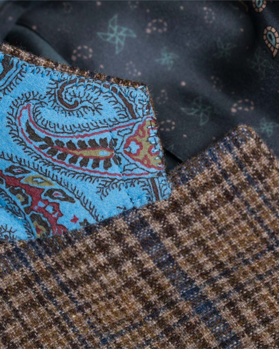Heren | Blazers | Etro | Slim Fit Wool Check Blazer Medium Brown/Navy